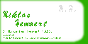 miklos hemmert business card